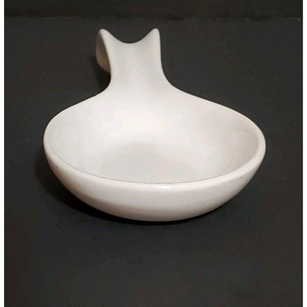 Mainstays Plain White Spoon Rest Holder Ceramic Minimalist Modern Farmhouse